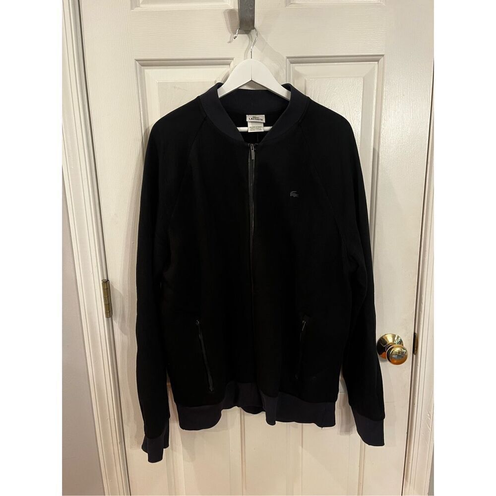 Lacoste Black & Black Scuba Heavy Rayon Blend Jacket sz 7 or US XXL